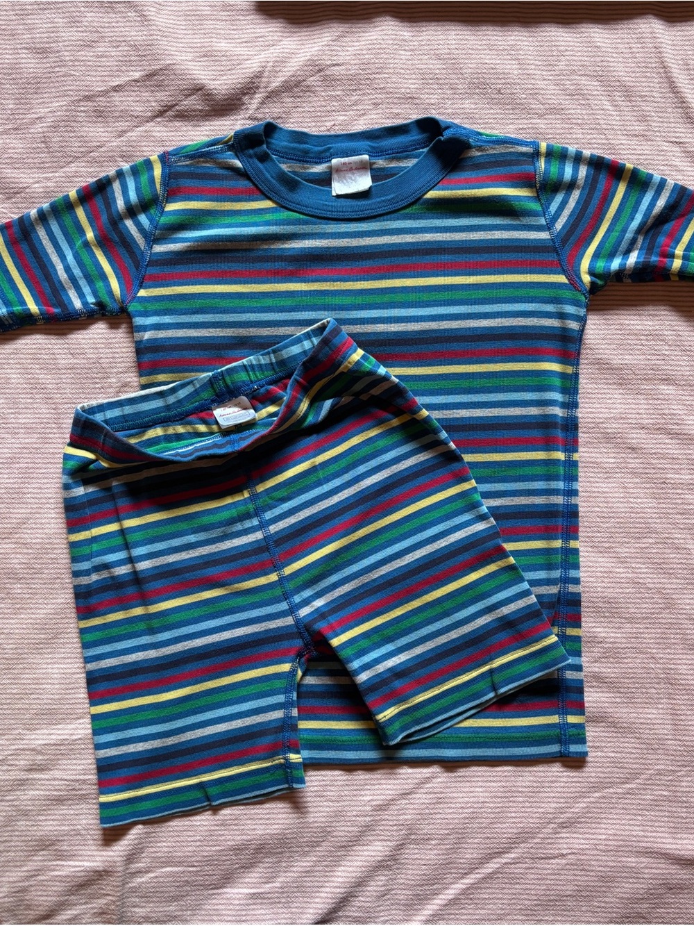Hanna Andersson Blue Multi Striped Pajama Set